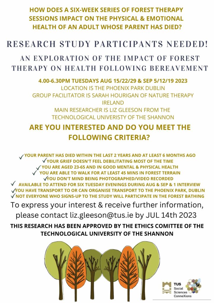 Forest Therapy Recruitment Poster