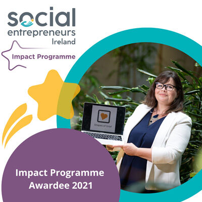 Liz Gleeson accepting Social Entrepreneurs Ireland impact award