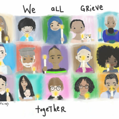 Artwork created by Erin Johnson for #WeGrieveTogether, a social media event honoring people who have been lost to COVID-19.